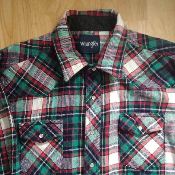 Wrangler Other - Vintage Wrangler Pearl Snap Flannel Button Down Shirt